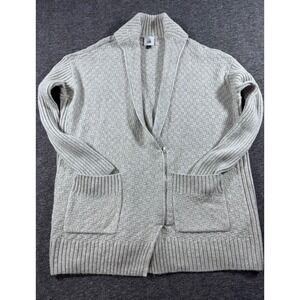 Cabi Heritage‎ Cardigan Gray Basketweave Side Zip Shawl Collar Sweater Womens S